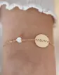 Bracelet Or Cha&icirc;ne Personnalis&eacute; Enfant Nacre C&oelig;ur