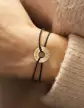 Bracelet Cordon Personnalis&eacute; Or Cercle Soleill&eacute;