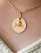 M&eacute;daille Or Ronde &agrave; Graver Perle Blanche