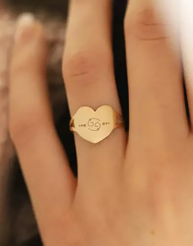 Bague Coeur Or Zodiaque Stylis&eacute;