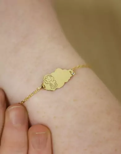 Gourmette Fille B&eacute;b&eacute; C&oelig;ur en Or - La F&eacute;e Galipette