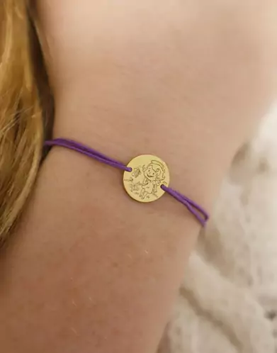 Bracelet Cordon Fille Papillons en Or - La F&eacute;e Galipette