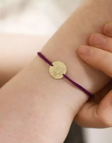 Bracelet Cordon Fille Lapin en Or - La F&eacute;e Galipette