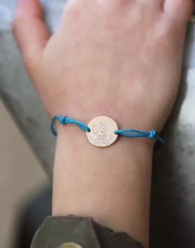 Bracelet Cordon Gar&ccedil;on Fleurs en Or - La F&eacute;e Galipette