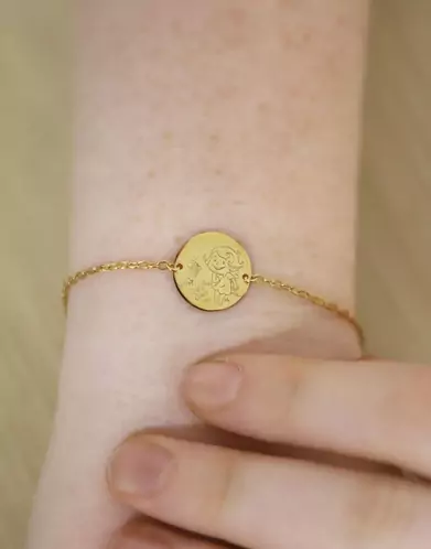 Bracelet Cha&icirc;ne Fille Papillons en Or - La F&eacute;e Galipette
