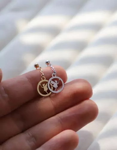 Boucles d&rsquo;Oreilles Pendantes F&eacute;e en Or