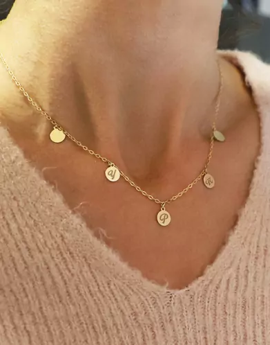 Collier Personnalis&eacute; Or 5 Pampilles