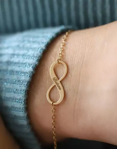 Bracelet Infini Ajour&eacute; en Or Personnalisable