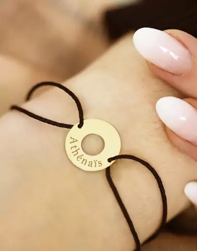 Bracelet Rond Ajour&eacute; Cordon Personnalisable