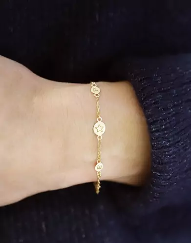 Bracelet 5 Pampilles Personnalisable en Or