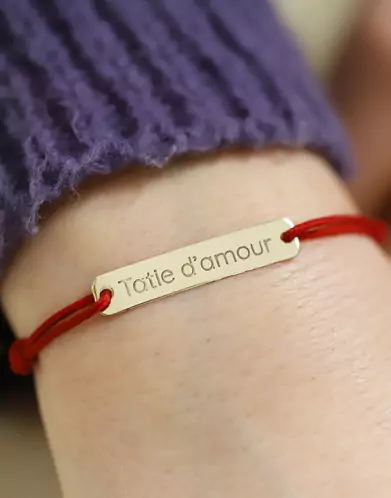 Bracelet Message en Or Personnalisable Cordon