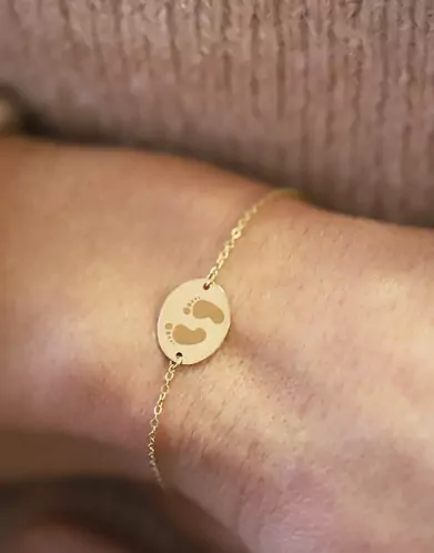Bracelet Ovale Femme Empreintes Pieds