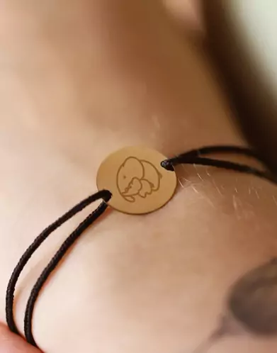 Bracelet Ovale Cordon &Eacute;l&eacute;phant