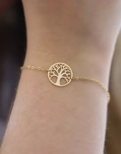 Bracelet Arbre de Vie Ajour&eacute; en Or