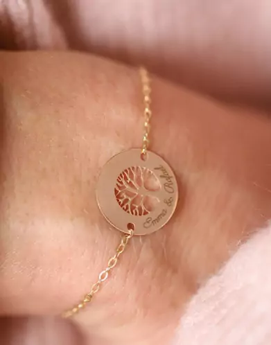 Bracelet Arbre de Vie Personnalisable en Or