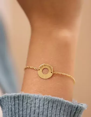 Bracelet Femme Personnalis&eacute; Or Cercle Soleill&eacute;