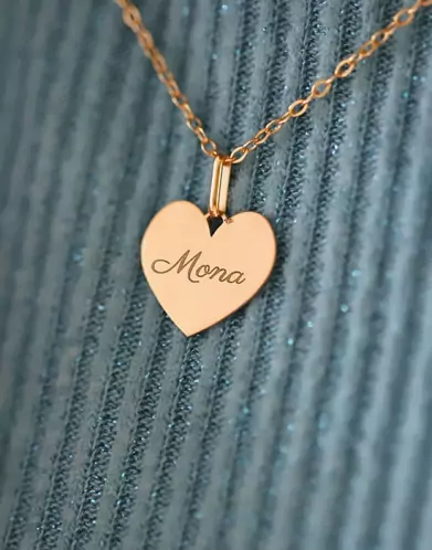 M&eacute;daille C&oelig;ur en Or &agrave; Personnaliser Taille M