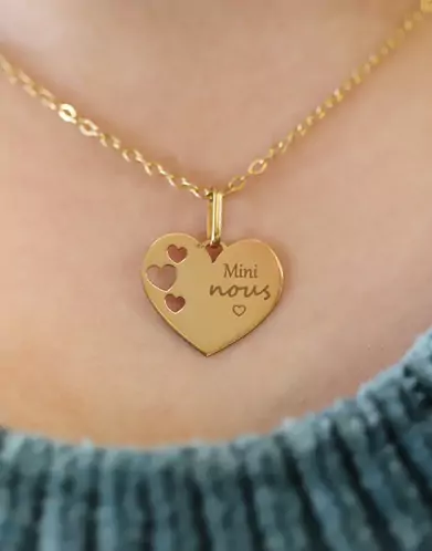 M&eacute;daille Coeur M Ajour&eacute;e Coeurs Mini Nous
