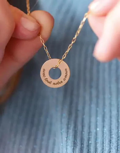 M&eacute;daille &agrave; Personnaliser en Or Cercle