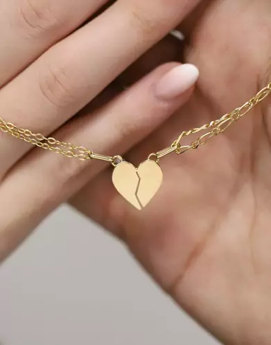Pendentif C&oelig;ur S&eacute;cable en Or Personnalisable &ndash; Petit Mod&egrave;le