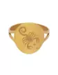 Bague Ronde Embl&egrave;me Zodiaque en Or Personnalisable