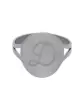 Bague Ronde Lettre Grav&eacute;e Style Calligraphie en Or Personnalisable