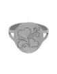 Bague Ronde Duo C&oelig;urs en Or &agrave; Personnaliser