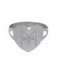 Bague Coeur Lettre grav&eacute;e Style Floral