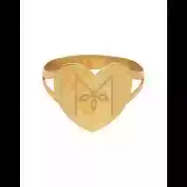 Bague Coeur Lettre grav&eacute;e Style Floral image cachée
