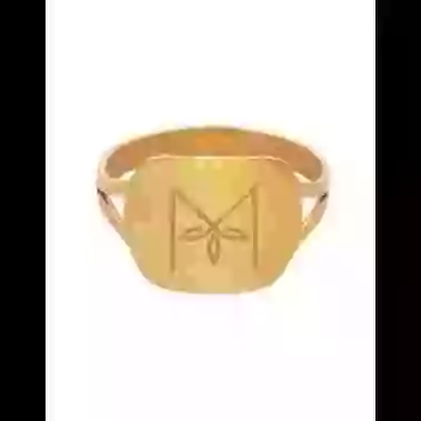 Bague Rectangle Alphabet Floral image cachée
