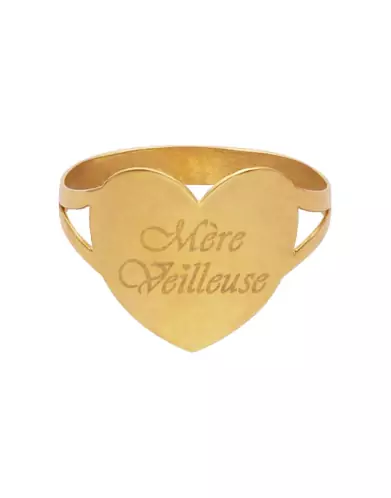 Bague Coeur Or M&egrave;re Veilleuse