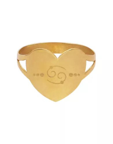Bague Coeur Or Zodiaque Stylis&eacute;