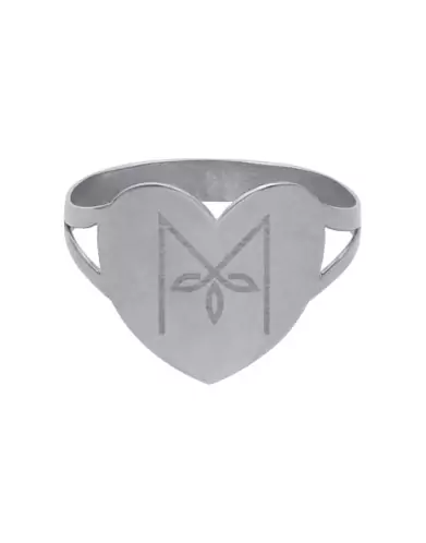 Bague Coeur Lettre grav&eacute;e Style Floral