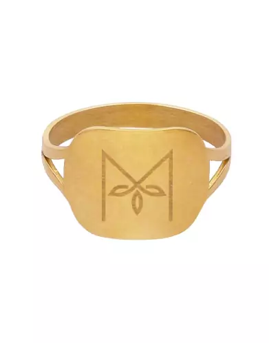 Bague Rectangle Alphabet Floral