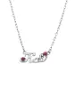 Collier Pr&eacute;nom Lettres Anglaises en Or avec Rubis Personnalisable