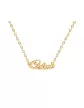 Collier Pr&eacute;nom Typographie Cursive en Or Personnalisable