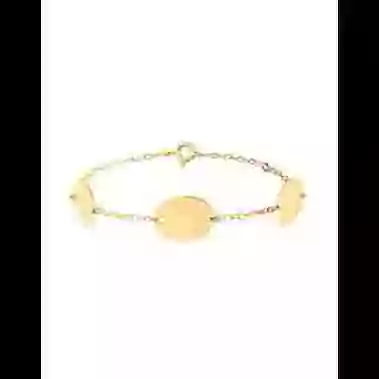 Bracelet Trois M&eacute;dailles Ovales en Or &agrave; Graver image cachée