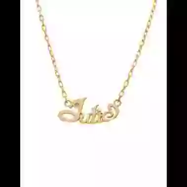 Collier Pr&eacute;nom Lettres Anglaises en Or avec Brillant Personnalisable image cachée