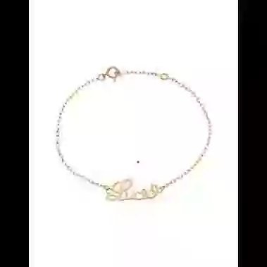 Bracelet Pr&eacute;nom Lettres Anglaises en Or Personnalisable image cachée
