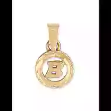 Pendentif Initiale Lettre B&acirc;ton Cercl&eacute;e en Or Personnalisable image cachée
