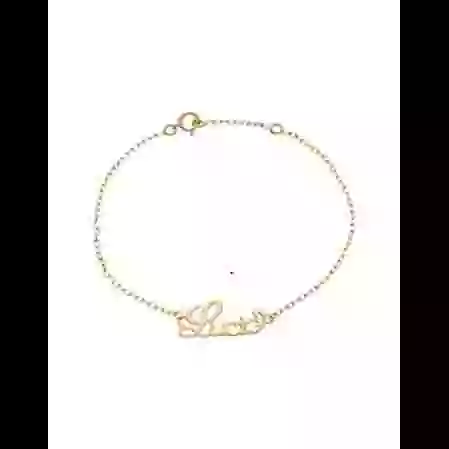 Bracelet Pr&eacute;nom Enfant en Or Personnalisable image cachée