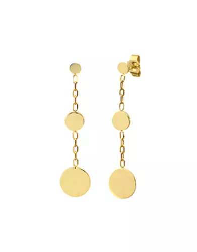 Boucles d&rsquo;Oreilles M&eacute;dailles Rondes en Or &agrave; Graver