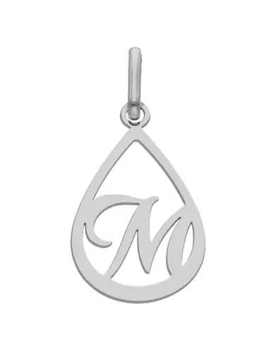 Pendentif Goutte Ajour&eacute;e Initiale en Or Personnalisable