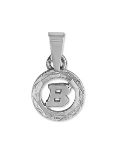 Pendentif Initiale Lettre B&acirc;ton Cercl&eacute;e en Or Personnalisable