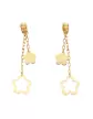 Boucles d&rsquo;Oreilles Pendantes Fleurs en Or