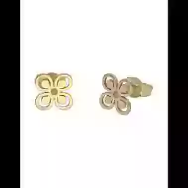 Boucles d&rsquo;Oreilles Fleur Ajour&eacute;e en Or image cachée