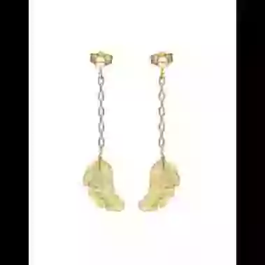 Boucles d&rsquo;Oreilles Plumes Pendantes en Or image cachée