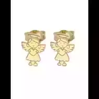 Boucles d&rsquo;Oreilles Ange Fille en Or image cachée