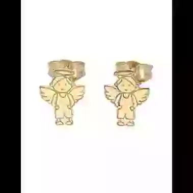 Boucles d&rsquo;Oreilles Ange Gar&ccedil;on en Or image cachée