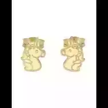 Boucles d&rsquo;Oreilles Licorne en Or image cachée